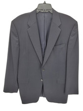 Hickey Freeman 44 Sport Coat Loro Piana Tasmanian 130s Wool Navy Blue Jacket