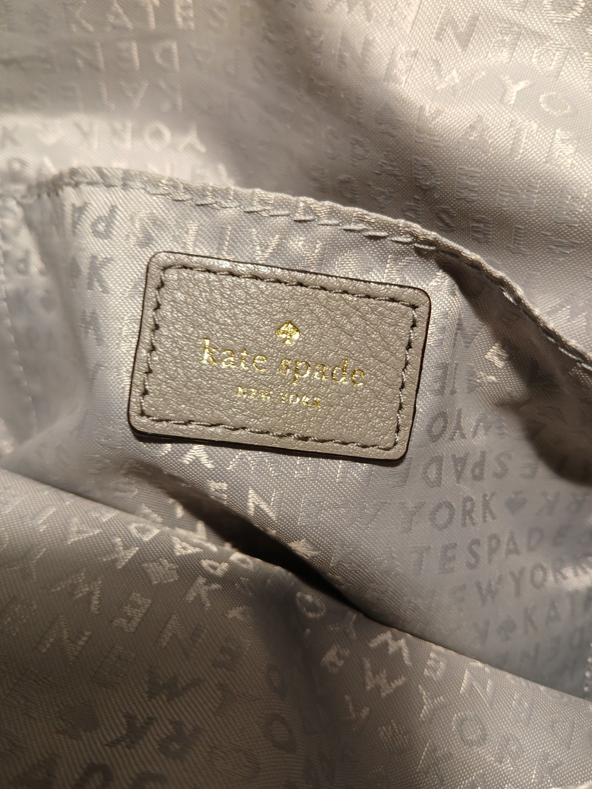 Kate Spade New York Gray Pebbled Crossbody Bag Purse  100% Cow Leather Tassel thumbnail 8