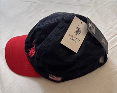 US Polo Association navy with Red baseball cap, NWT,preppy, horse emblem