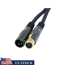 XLR Male to Female Cable 25ft 16AWG Gold Plated Balanced Microphone Interconnect