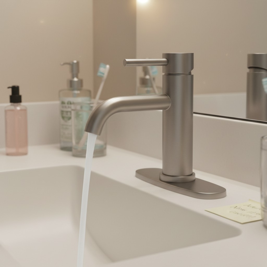 Single Hole Bathroom Faucet, Single Handle Deck-mount Sink Fau...