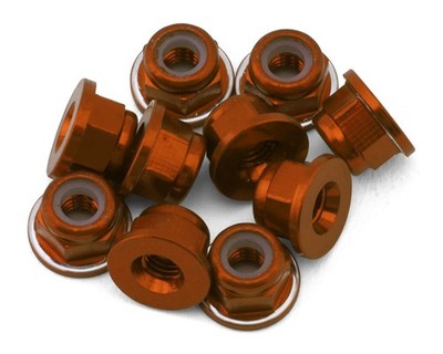 Avid RC 3mm Ringer Flanged Aluminum Locknut (Orange) (10) [AVD10100-ORG]