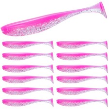 100PCS Bait Fishing Soft Plastic Lures, Soft Paddle Tail Lures for Freshwater...