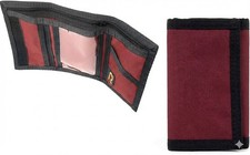 Rainbow of California Trifold Wallet Made in USA Nylon Burgundy Zipper Pocket ID