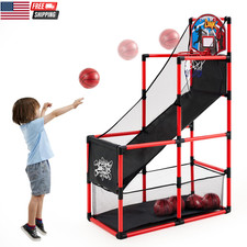 Arcade Basketball Game Set with 4 Balls and Hoop for Kids 3 Years Old Indoor Ou