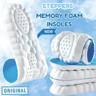 STEPPERS 5D Memory Foam Orthopaedic Massage Insoles For Shoes Womens Mens UK Size 4-10