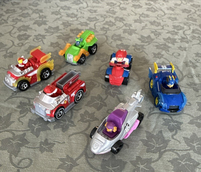 Paw Patrol Mighty Pups True Metal Diecast Cars Lot Sky Marshall Rocky Rider