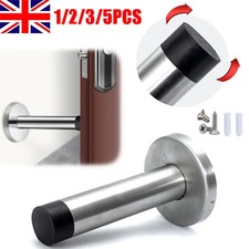 Projection Door Stop 90mm Wall Skirting Mounted Concealed Fix Stopper Chrome UK