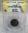 1936 BUFFALO NICKEL ANACS AU 55 Details graded