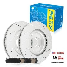 Front Brake Kit Fit for 2008-2018 Toyota Avalon, Drilled and Slotted Brakes
