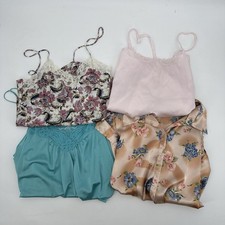 Lot Of Vintage Lingerie Pajama Tank Tops Women Misc Sizes Floral Satin Nylon