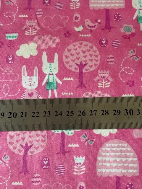 Baumwollstoff Hasen Kinderstoff Pink-Rosa Moda Meterware USA 19,80 €/m - Bild 4 von 4