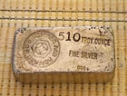 Vintage Hoffman and Hoffman 5.10 oz Poured Silver Bar