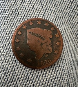 1826 Coronet Head Large Cent BN Large Date Philadelphia Business Strike Copper