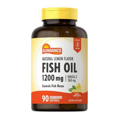 Sundance Vitamins Fish Oil - Omega-3 Softgels Natural Lemon Flavor 1200 mg 90 Ta