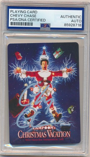 CHEVY CHASE SIGNED AUTOGRAPH CHRISTMAS VACATION PLAYING CARD PSA AUTHENTIC AUTO