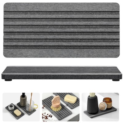 2PCS Diatomite Quick Stone Drying Tray Mat For Bathroom & Kitchen Counter, In...