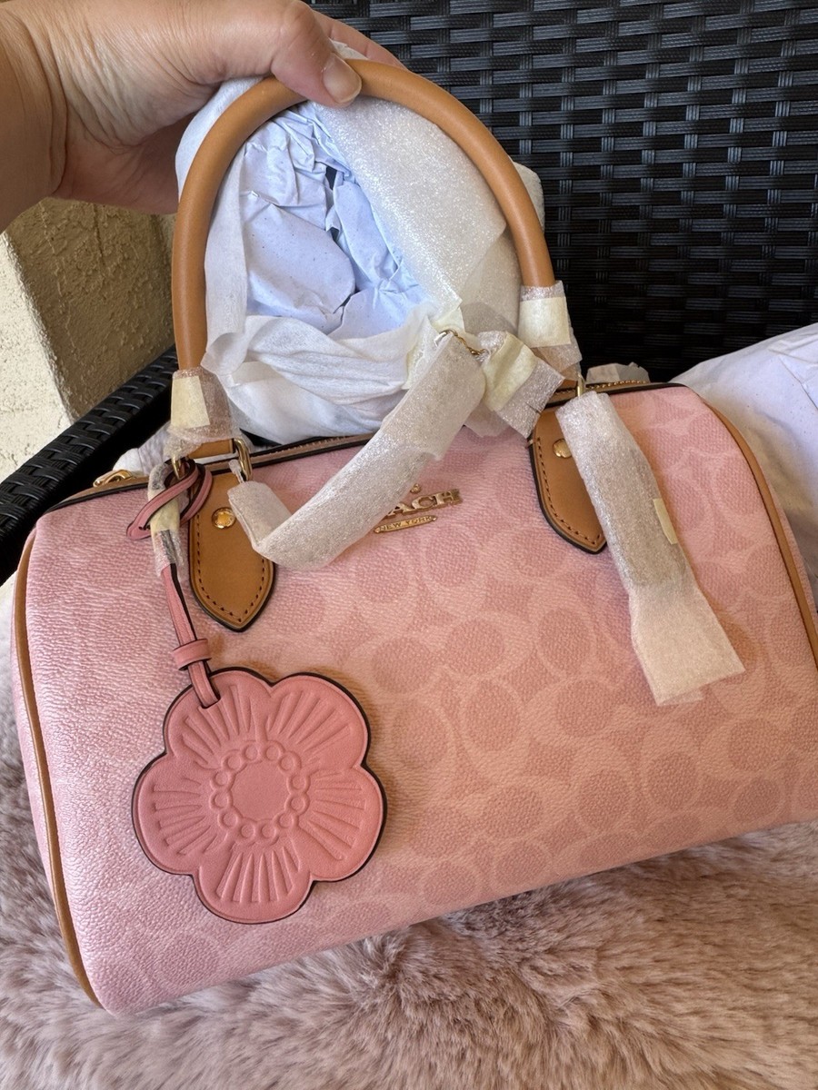 ❤️ COACH Rowan Satchel Bag Signature Canvas CEA18 Powder Pink