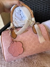     COACH Rowan Satchel Bag Signature Canvas CEA18 Powder Pink 2way Crossbody Bag