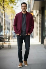 Greyson Sweater Sagaponack Cardigan L Full Zip Wool Deep Red Wine New With Tags