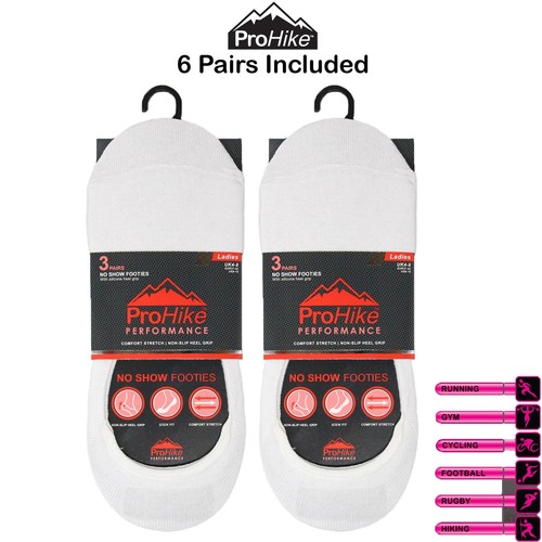 ProHike 6 Pairs Ladies Invisible Socks  – Non-Slip Heel Grip – UK 4-8 | EU 37-42 - Picture 6 of 7