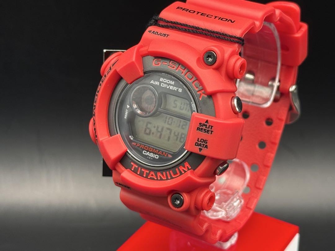 Casio G Shock DW8200F4JR Red Frogman Titanium ISO Diver Japan New