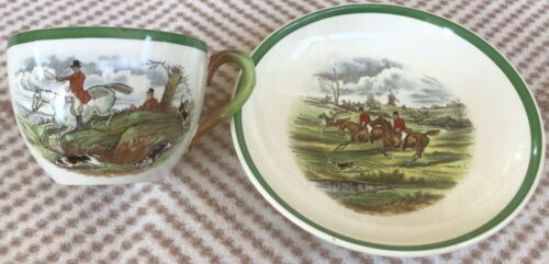 Tazza e piattino caffè grande Fox Hunt Hunt Spode prima sulla prima - Foto 2 di 7