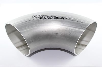 76,1x2 mm 3 Zoll EDELSTAHL Bogen 90° V2A  3'' 1.4307  76,1mm Rohr Schweißbogen 