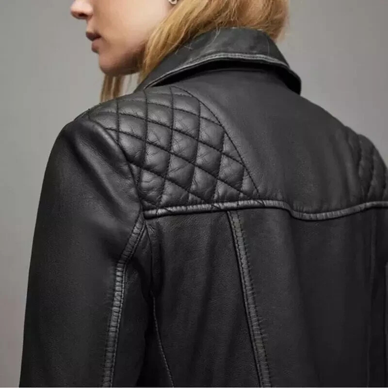 NEW AllSaints Catch Leather Biker Jacket in Black Size 0 #SJ1212