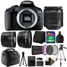 Canon EOS 2000D 24.1MP DSLR Camera  18-55mm Lens  8GB Accessory Bundle