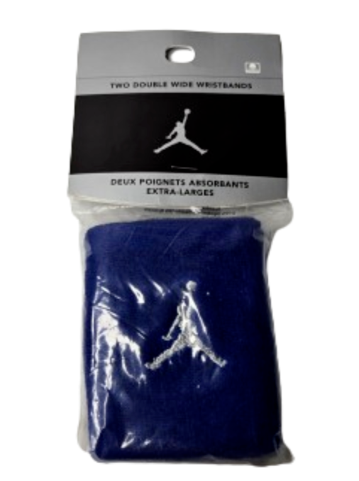 Vintage Jordan Blue Stretch Yoga Two Double Wide Unisex Wristbands One Size NEW
