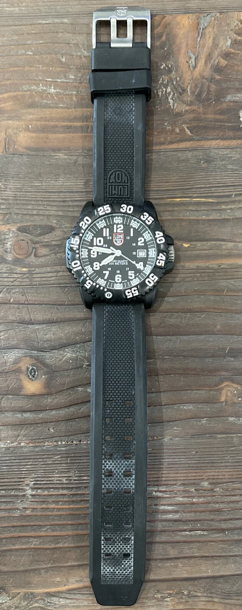 Luminox Navy Seal Watch 3050/3950 Water Resistant Black Rubber Band