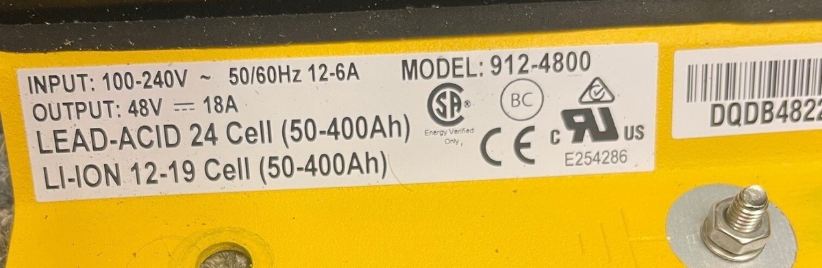 Delta-Q QuiQ OnBoard 48V Battery Charger 912-4800 Golf Cart 48V