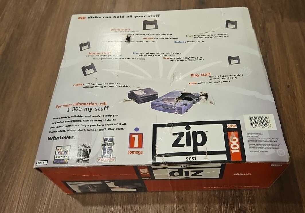 Iomega Zip 100 SCSI External Drive 100MB Portable Model 10011 NEW Open Box eBay