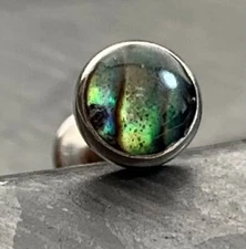 1pc Abalone Shell 16g Labret Internally Threaded Stud Monroe 316L Surgical Steel