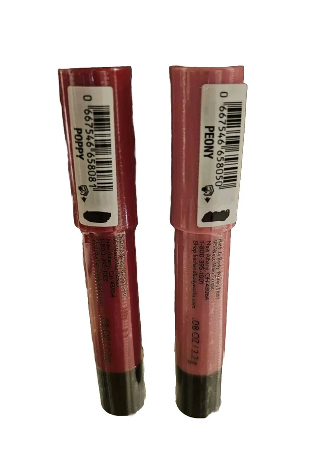 Lote de 2 lápices labiales hidratantes BATH and & BODY WORKS POPPY PEONY - sellados Foto 2 de 2