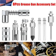 8pcs/Set Grease Gun Injector Needle Dispenser Nozzle 90 Degree Coupler Adapter