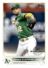 James Kaprielian 2022 Topps 582 Montgomery Parallel #651 MLB Athletics ID:104766