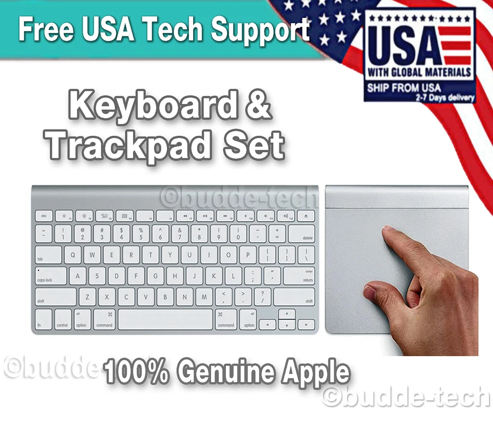 Apple Bluetooth Wireless Keyboard A1314 & Magic Trackpad A1339 Set - MC184LL/B - Image 4 of 4