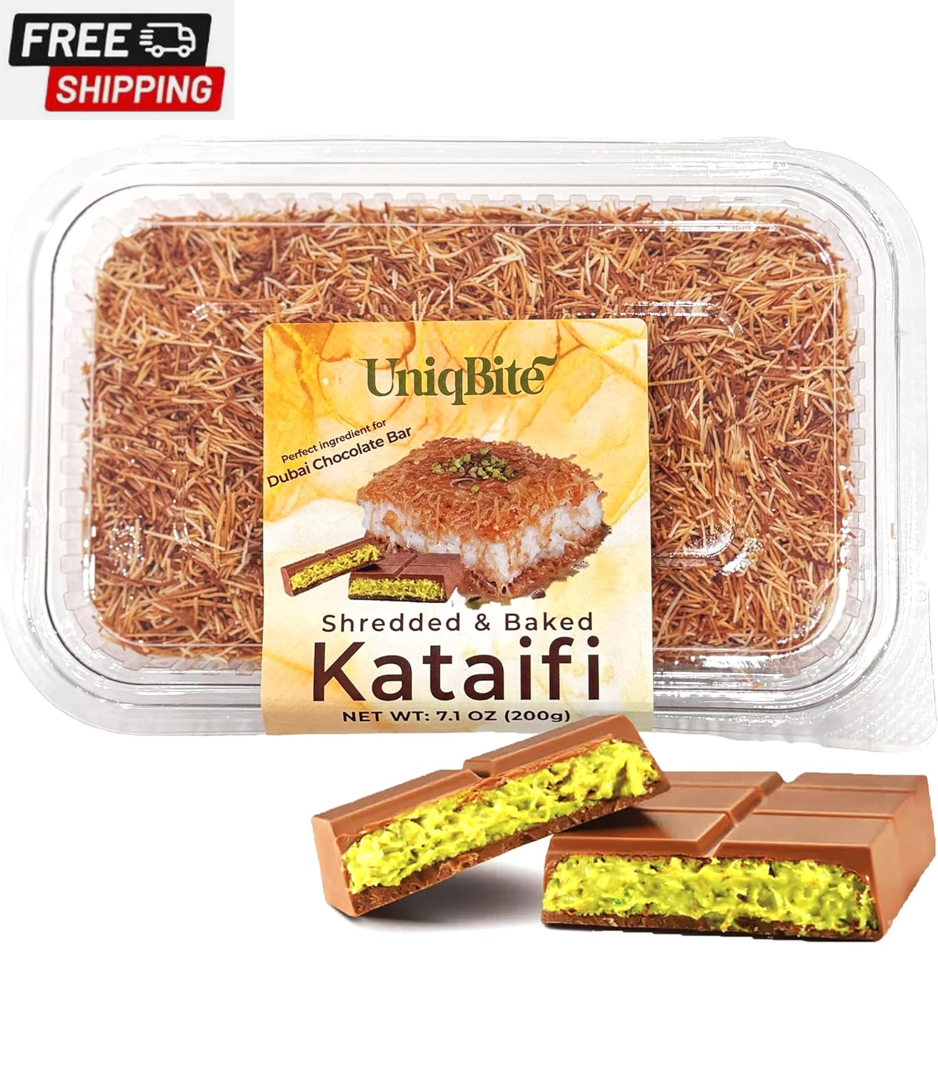 Dubai Chocolate Toasted Kataifi Pastry 7 Oz 200G Ready to Use Crispy