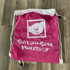 Build A Bear BABW Drawstring Cinch Bag Backpack Tote Pink Purse