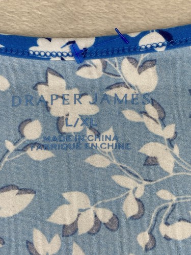 Draper James Dress Women’s Size L/XL Light Blue White Floral Tank Top Pullover - Picture 8 of 10