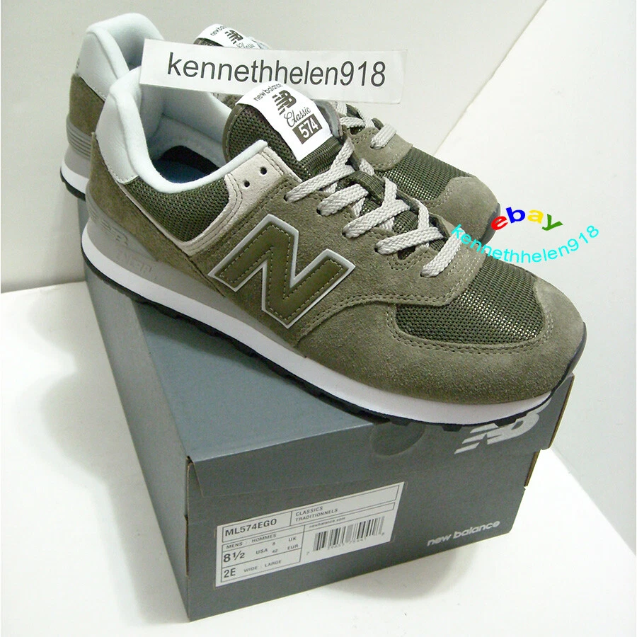 NEW BALANCE 574 SUEDE SNEAKER SHOES ML574EGO OLIVE GREEN MENS SIZE