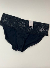 NWT Womens Medium M Auden Panty Panties Underwear Black Hipster Lace