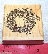 Grapevine Wreath Rubber Stamp Single Flowers Stampin Up Portfolio Collection