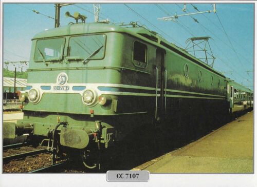 Fiche Train - Locomotive CC 7107 SNCF - France de 1952 - - Picture 1 of 2