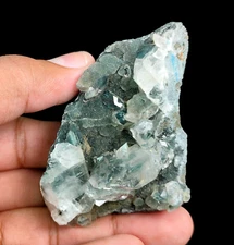 110g Shine Apophyllite on Coral Chalcedony - Rock, Crystal, Mineral - India