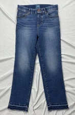 Jag Jeans Women's Sz. 2 Valentina Straight Crop Pull On 10.5" Rise Raw Hem