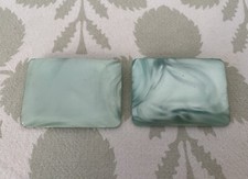 Vintage Blue Musi Lucite Shoe Clips 2  x 1.5  