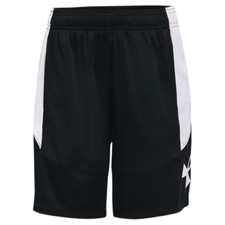 New Girls 7-16 Under Armour Performance Shorts Black  White Size YLG MSRP: 30